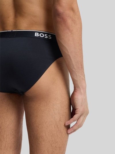 BOSS Figi z mieszanka bawełny w zestaw 3 szt. model 'BRIEF 3P POWER' Ciemnoniebieski 6