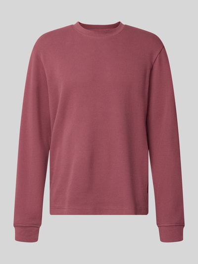 Produktfoto, Regular Fit Langarmshirt aus Baumwoll-Mix Modell 'WE-TEMPEST' von BOSS Orange in Altrosa, unifarben, fein gerippte Textur
