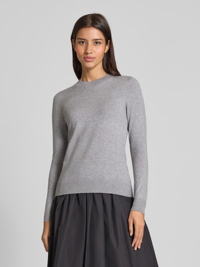 Christian Berg Woman Strickpullover aus Viskose-Mix mit Rundhalsausschnitt Mittelgrau Melange 4