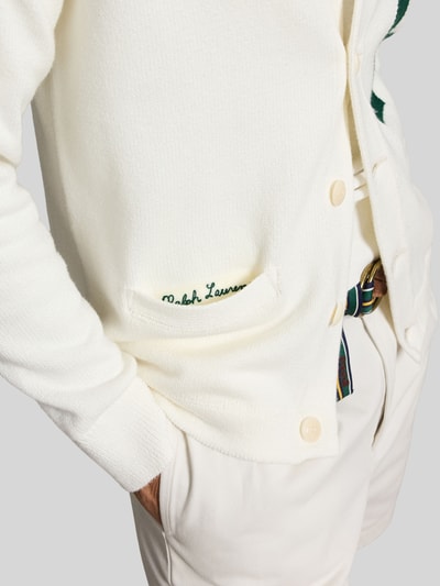 Polo Ralph Lauren Kardigan rozpinany o kroju regular fit z czystej bawełny Złamany biały 3
