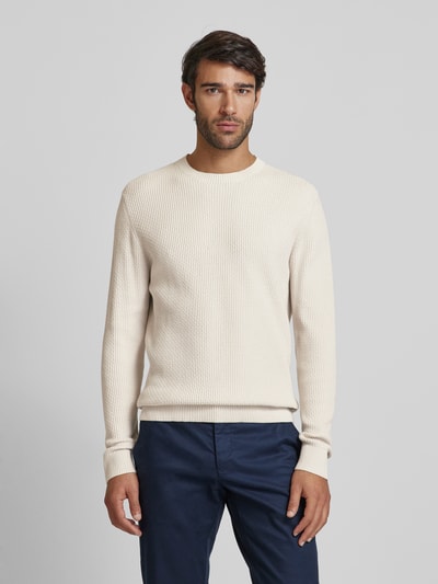 s.Oliver RED LABEL Regular fit pullover met structuurmotief Offwhite - 4