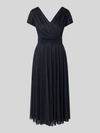 Vera Mont Knielanges Cocktailkleid mit V-Ausschnitt Dunkelblau 2