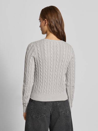 REVIEW Slim Fit Pullover aus Baumwoll-Mix Mittelgrau Melange 5