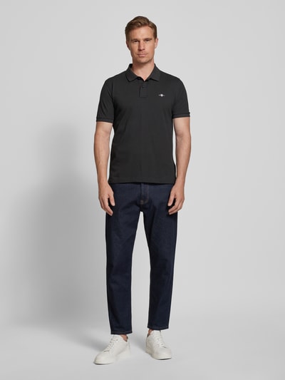 Gant Poloshirt mit Label-Stitching Modell 'SHIELD' Black 1
