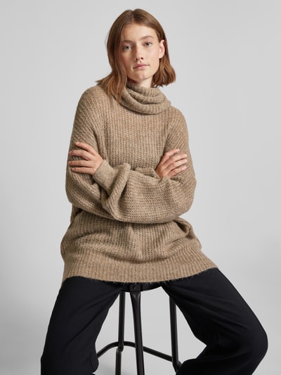 LeGer by Lena Gercke Oversized Strickpullover mit Rollkragen Modell 'Juna' Hellbraun Melange 3