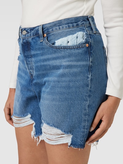 Levi's Plus PLUS SIZE Jeansshorts im Used-Look Modell 'PLUS 501' Jeansblau 3