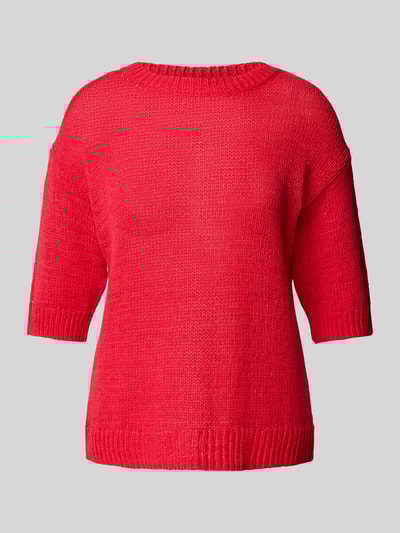 s.Oliver RED LABEL Sweter z dzianiny o kroju relaxed fit z mieszanki bawełny Czerwony 2