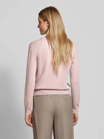 S.Marlon Kasjmier cardigan met ronde hals Rosé - 5