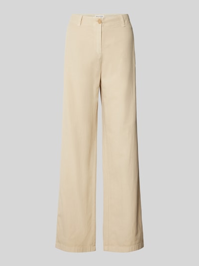 Marc O'Polo Regular fit stoffen broek met riemlussen Beige - 2