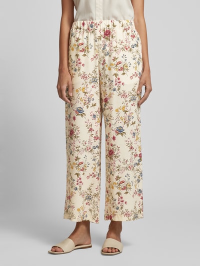 Weekend Max Mara Stoffen broek met all-over motief, model 'GRADARA' Ecru - 4