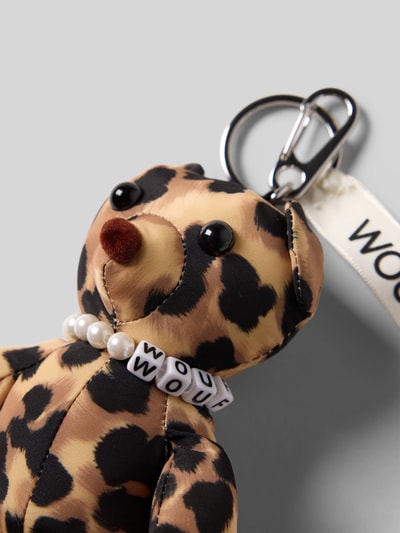 WOUF Charm mit Logo-Applikation Modell 'Feline' Mittelbraun 2