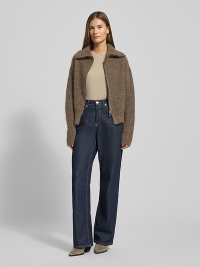 MOS MOSH Strickjacke mit Reißverschluss Modell 'Hulda' Beige 1