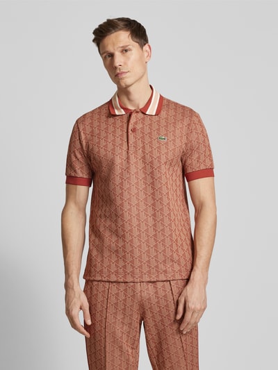 Lacoste Koszulka polo z detalem z logo Rdzawoczerwony 4