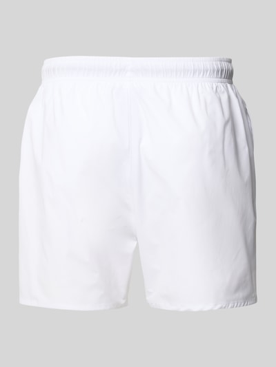 Emporio Armani Straight Fit Badeshorts mit Logo-Detail Weiss 3