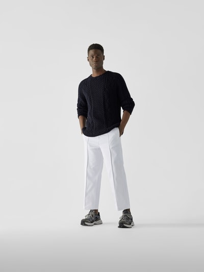 AMI PARIS Wide Leg Jeans mit Bundfalten Offwhite 1