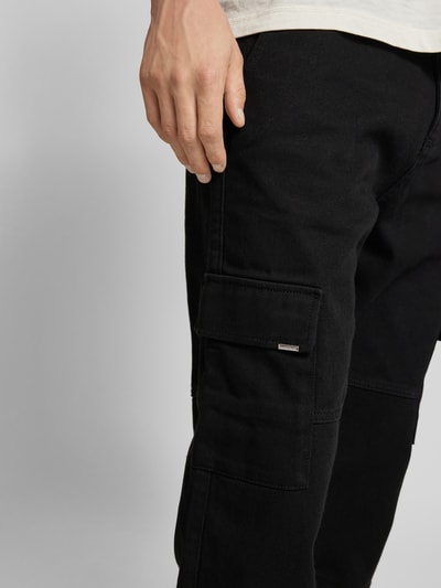 EIGHTYFIVE Baggy Cargohose mit Label-Detail Black 3