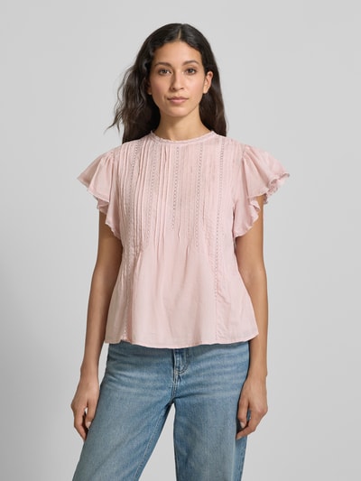 Scotch & Soda Regular Fit Bluse aus reiner Baumwolle mit Lochmuster Hellrosa 4