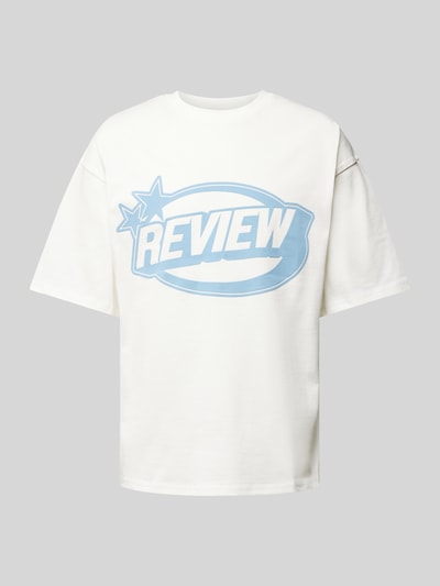 REVIEW Oversized T-Shirt mit Label-Print Offwhite 2