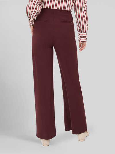 Raphaela By Brax Wide leg wijdte broek van viscosemix model 'Lillyth' Bordeaux - 5