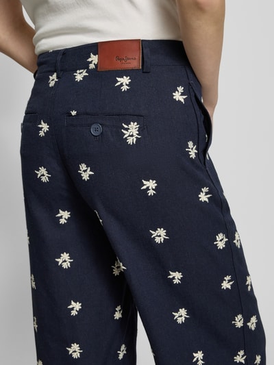 Pepe Jeans Straight Leg Stoffhose mit Gesäßtaschen Modell 'GENOVEVA' Marine 3