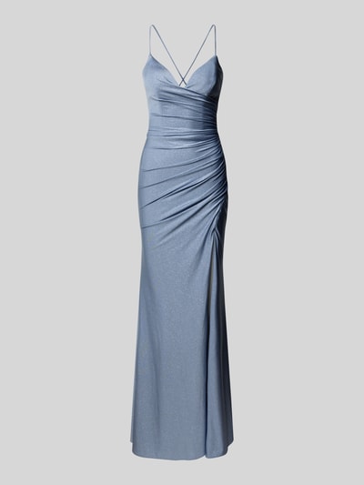 Mascara Abendkleid mit Gehschlitz und Herz-Ausschnitt Hellblau 2