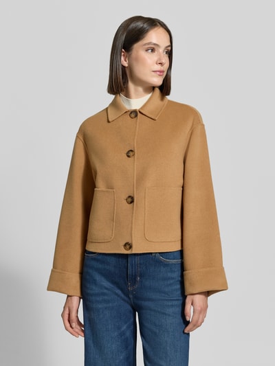 Marella Regular Fit Jacke aus Lanawoll-Mix Modell 'Tempio' Camel 4