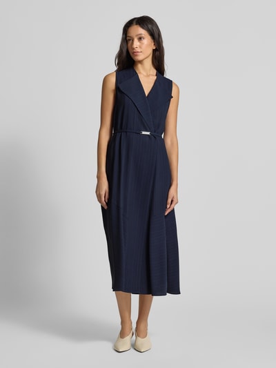 BOSS Getailleerde zakelijke jurk van pure viscose, model 'DIMOSA' Marineblauw - 4