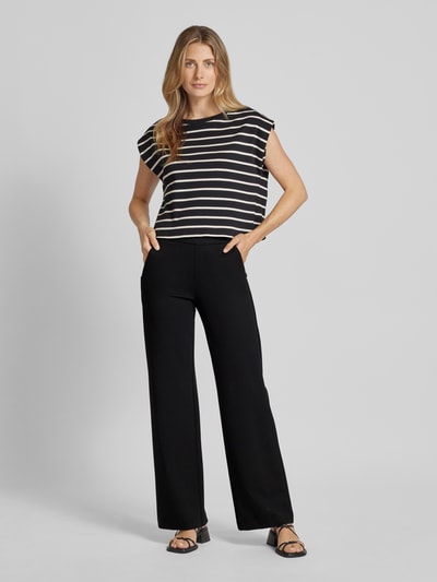 MAC Straight fit stoffen broek met elastische band, model 'Chiara' Zwart - 1