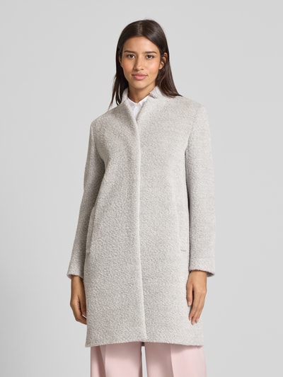 ICONS Cinzia Rocca Lange jas van een mix van katoen en alpaca met opstaande kraag Lichtgrijs gemêleerd - 4