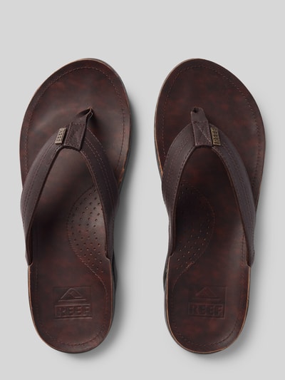 REEF Teenslippers met labeldetail, model 'BAY' Donkerbruin - 3