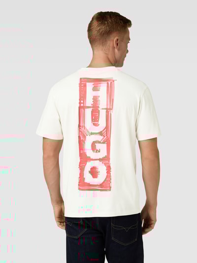 HUGO T-Shirt mit Label-Stitching Modell 'Danden' Offwhite 5