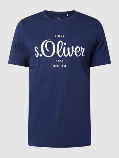 s.Oliver RED LABEL T-shirt z bawełny Granatowy 2