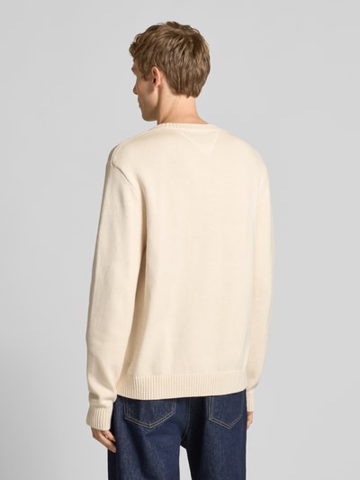Tommy Jeans Regular Fit Strickpullover aus reiner Baumwolle Offwhite Melange 5