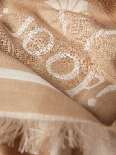 JOOP! Sjaal met franjes, model 'Alessia' Zand - 2