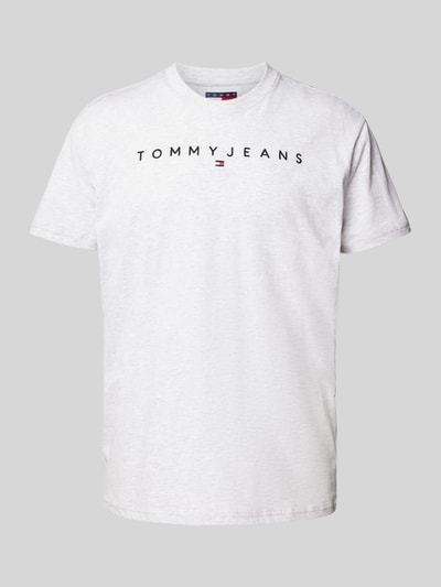 Tommy Jeans T-Shirt mit Label-Stitching Hellgrau Melange 2