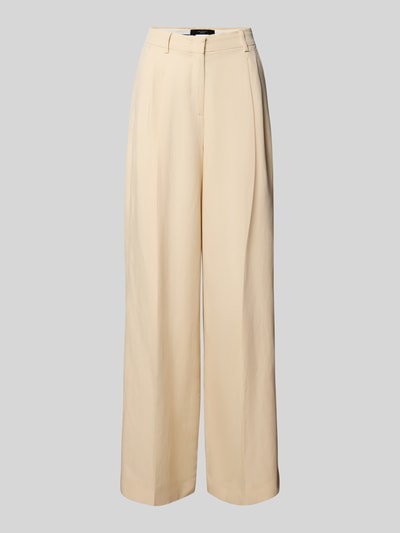 Weekend Max Mara Wide Leg Bundfaltenhose aus Viskose-Leinen-Mix Modell 'VELIERO' Offwhite 2