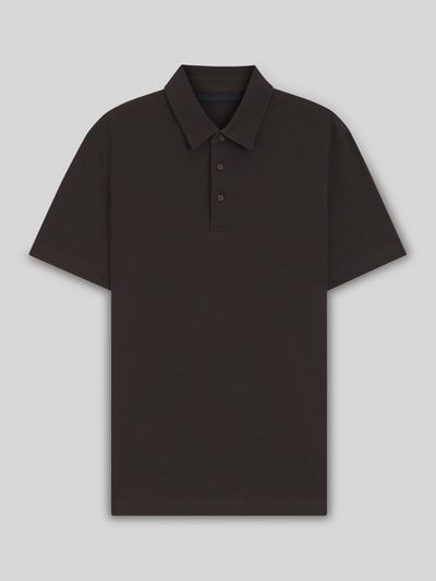 BOSS Regular Fit Poloshirt aus Baumwolle-Seiden-Mix Modell 'PARRIS' - BECKHAM x BOSS Dunkelbraun 2