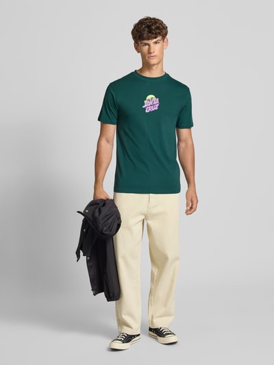 SANTA CRUZ T-Shirt mit Label-Print und Rundhalsausschnitt Petrol 1