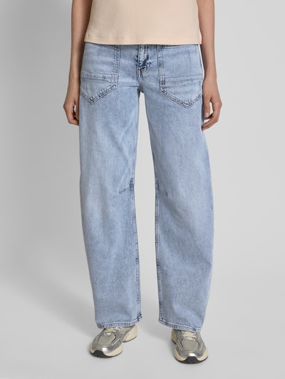 ETIQUETT ESSENTIALS Wide leg jeans met opgestikte zakken, model 'Darly' Jeansblauw - 4