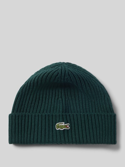 Lacoste Mütze aus Wolle mit Logo-Patch Dunkelgruen 1