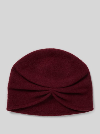 Loevenich Muts van zuivere wol in gebreide look, model 'NOS' Bordeaux - 1