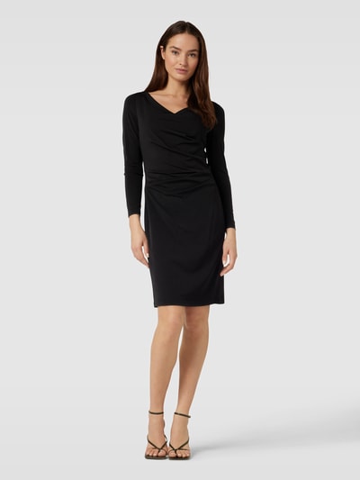 Vera Mont Knielanges Cocktailkleid mit Drapierungen Black 1