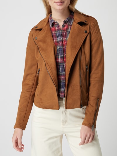 Veloursleder-Jacke Ginny mit Fransen-Details