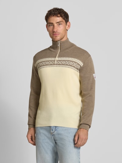 Dale of Norway Wollen pullover met schipperskraag, model 'Dalestolen' Zand - 4