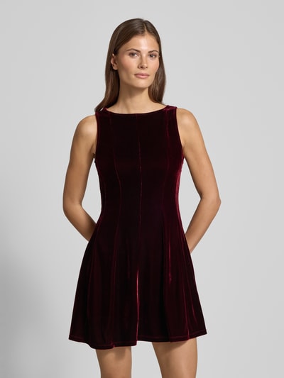 Mango Minikleid mit Rundhalsausschnitt Bordeaux 4