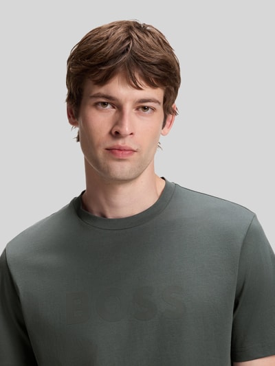 BOSS Orange Regular Fit T-Shirt aus reiner Baumwolle Modell 'Te_Logo' Khaki 3