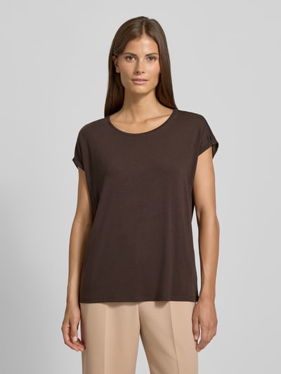 Vero Moda Regular fit T-shirt van lyocell-mix, model 'AVA' Chocoladebruin - 4
