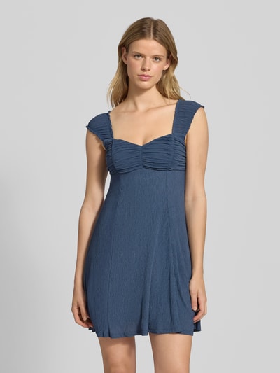 Only Getailleerde mini-jurk met plooien, model 'HELDA' Jeansblauw - 4