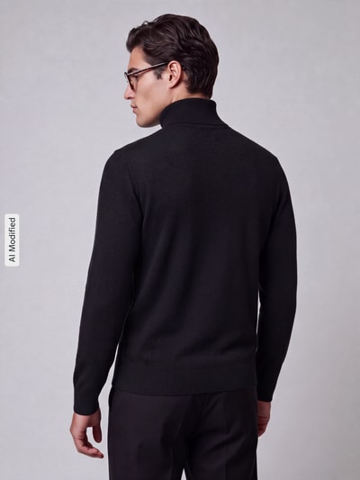 Jake*s Studio Men Regular Fit Rollkragenpullover aus reiner Wolle Modell 'MIKO' Black 5