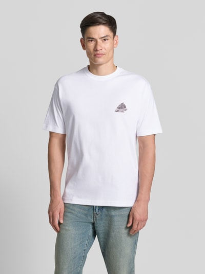BOSS Orange t-shirt o kroju regular fit z czystej bawełny model 'TE_FRAME' Biały 4